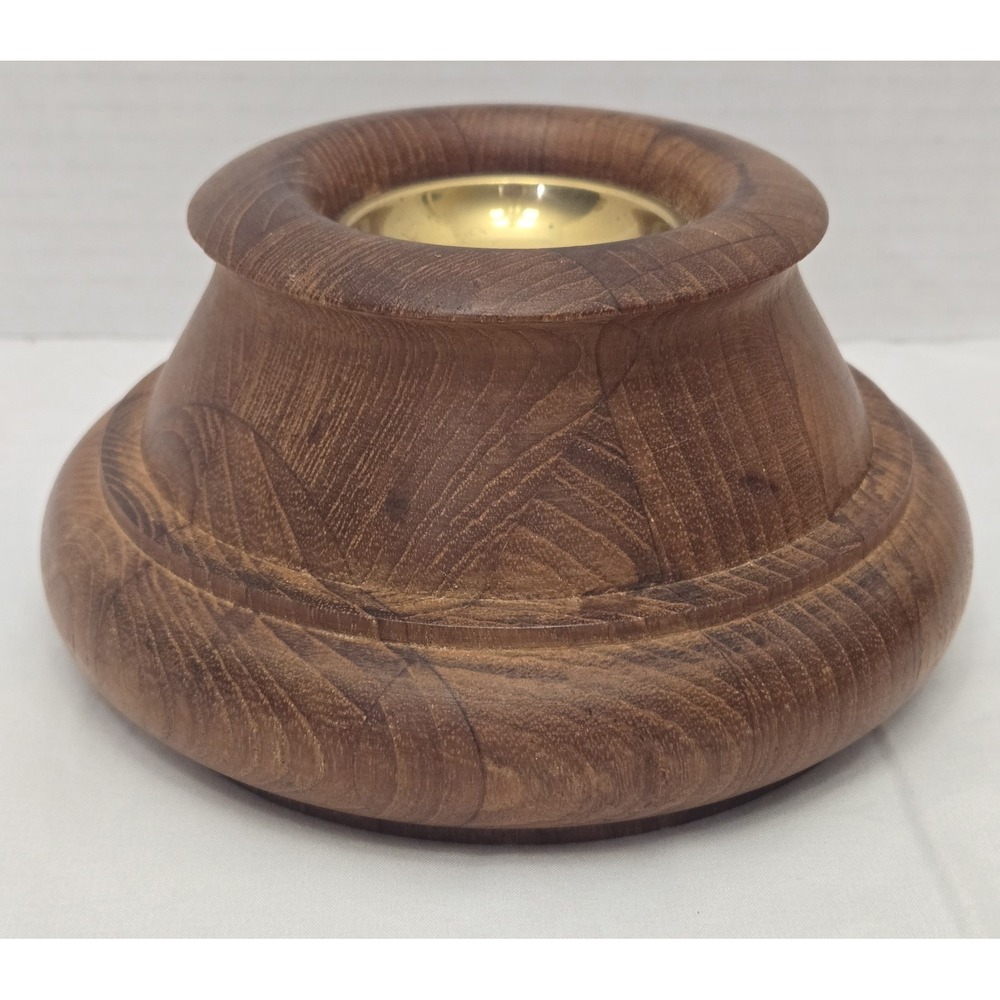 Dansk Candle Holder JHQ Staved Teak Mid Century Modern MCM Quistgaard Vintage